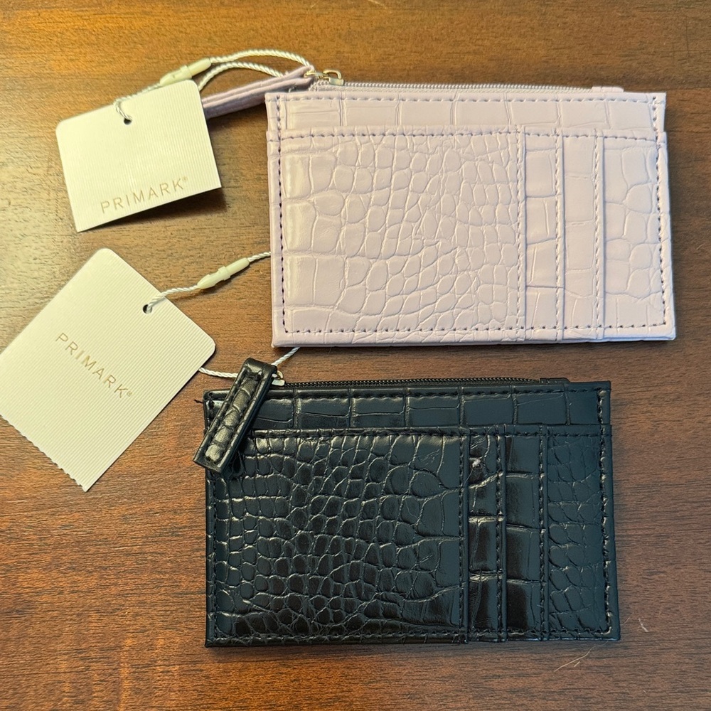 Primark lilac & black faux leather cardholders